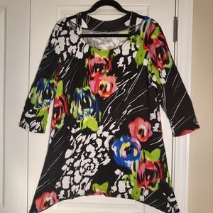 Flowy Floral A-Line Tunic Top